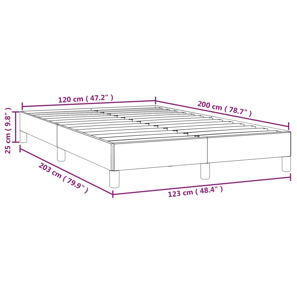 Bedframe zonder matras 120x200 cm stof donkerbruin