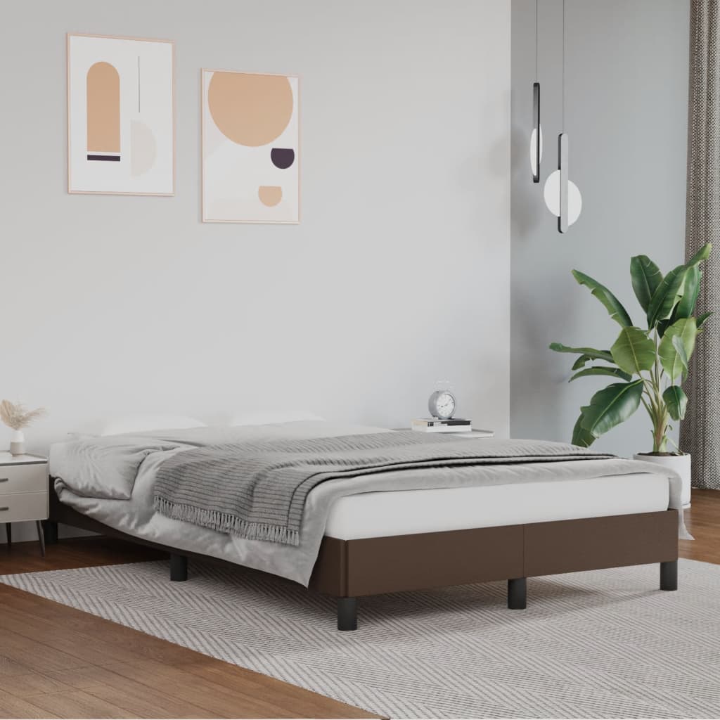 Bedframe kunstleer bruin 120x200 cm Bedden & bedframes | Creëer jouw Trendy Thuis | Gratis bezorgd & Retour | Trendy.nl