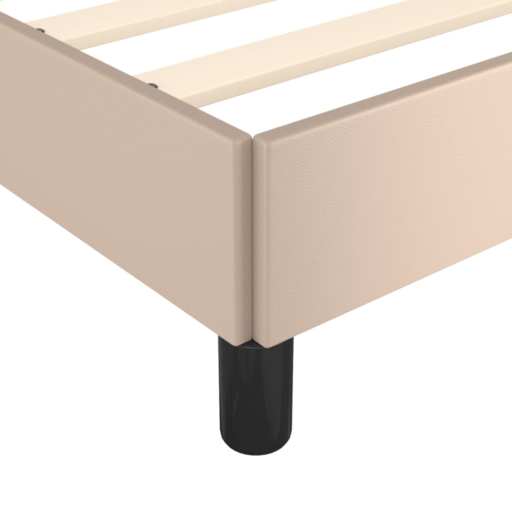 Bedframe kunstleer cappuccinokleurig 120x200 cm Bedden & bedframes | Creëer jouw Trendy Thuis | Gratis bezorgd & Retour | Trendy.nl