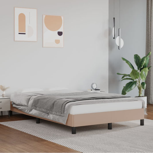 Bedframe kunstleer cappuccinokleurig 120x200 cm Bedden & bedframes | Creëer jouw Trendy Thuis | Gratis bezorgd & Retour | Trendy.nl