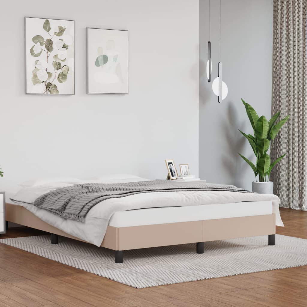 Bedframe kunstleer cappuccinokleurig 140x200 cm Bedden & bedframes | Creëer jouw Trendy Thuis | Gratis bezorgd & Retour | Trendy.nl