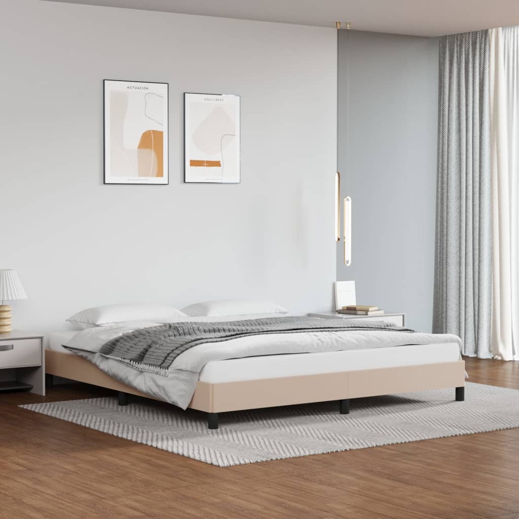 Bedframe kunstleer cappuccinokleurig 160x200 cm Bedden & bedframes | Creëer jouw Trendy Thuis | Gratis bezorgd & Retour | Trendy.nl