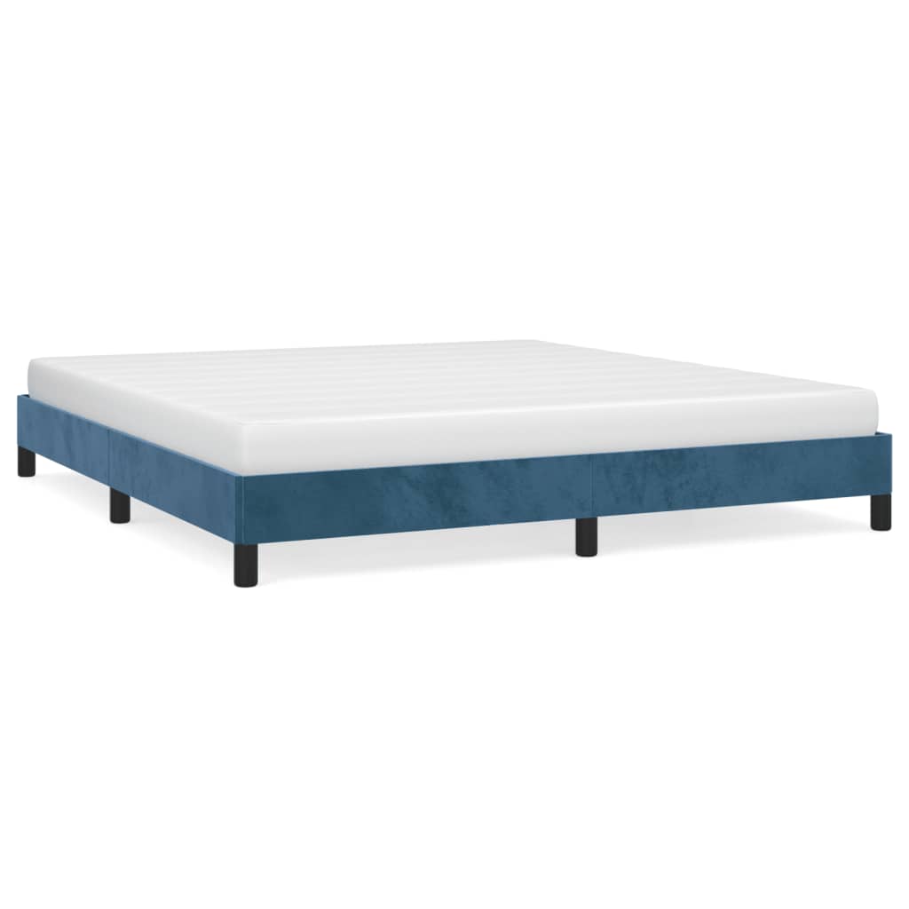 Bedframe fluweel donkerblauw 160x200 cm Bedden & bedframes | Creëer jouw Trendy Thuis | Gratis bezorgd & Retour | Trendy.nl