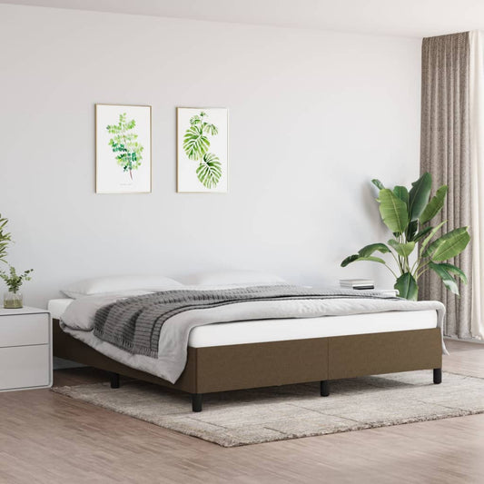 Bedframe stof donkerbruin 160x200 cm Bedden & bedframes | Creëer jouw Trendy Thuis | Gratis bezorgd & Retour | Trendy.nl