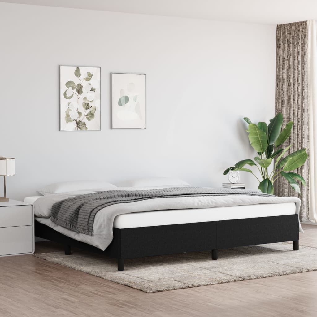 Bedframe stof zwart 200x200 cm Bedden & bedframes | Creëer jouw Trendy Thuis | Gratis bezorgd & Retour | Trendy.nl