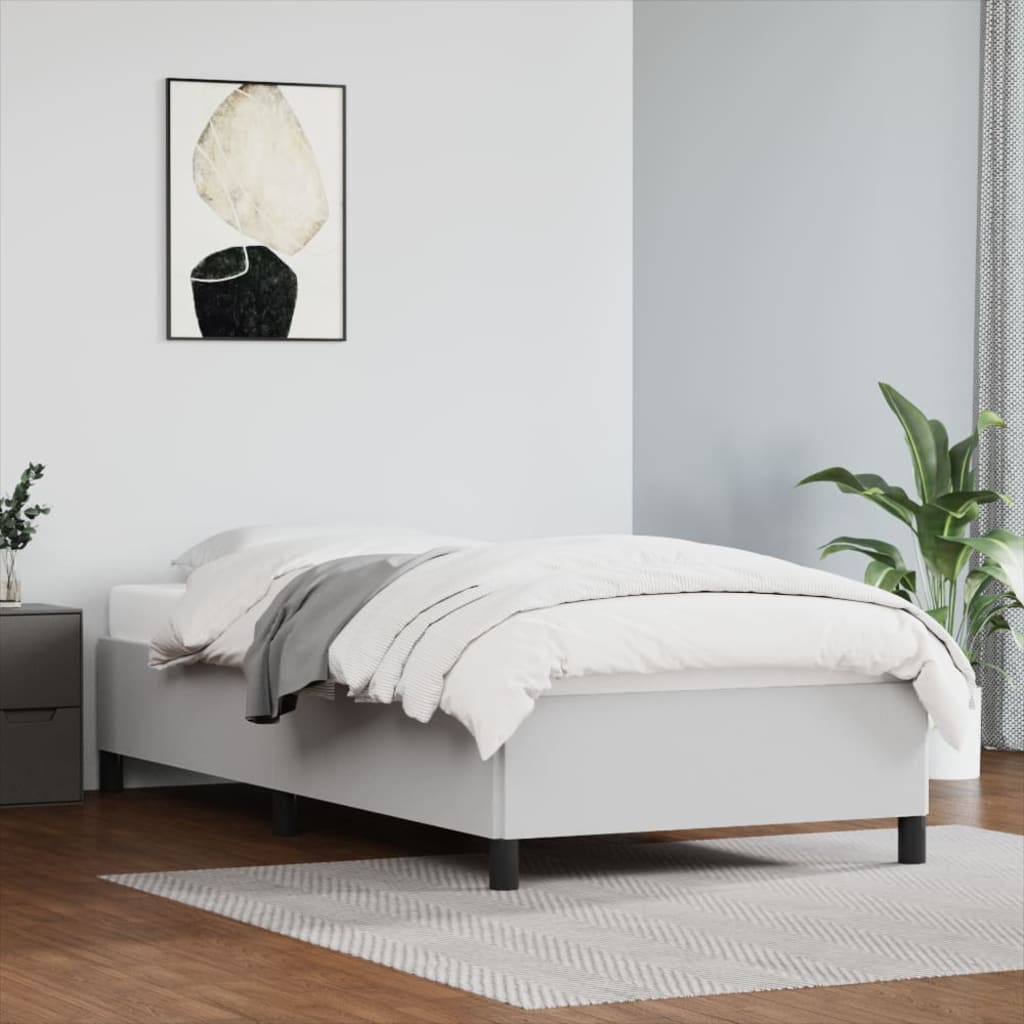 Bedframe kunstleer wit 100x200 cm Bedden & bedframes | Creëer jouw Trendy Thuis | Gratis bezorgd & Retour | Trendy.nl