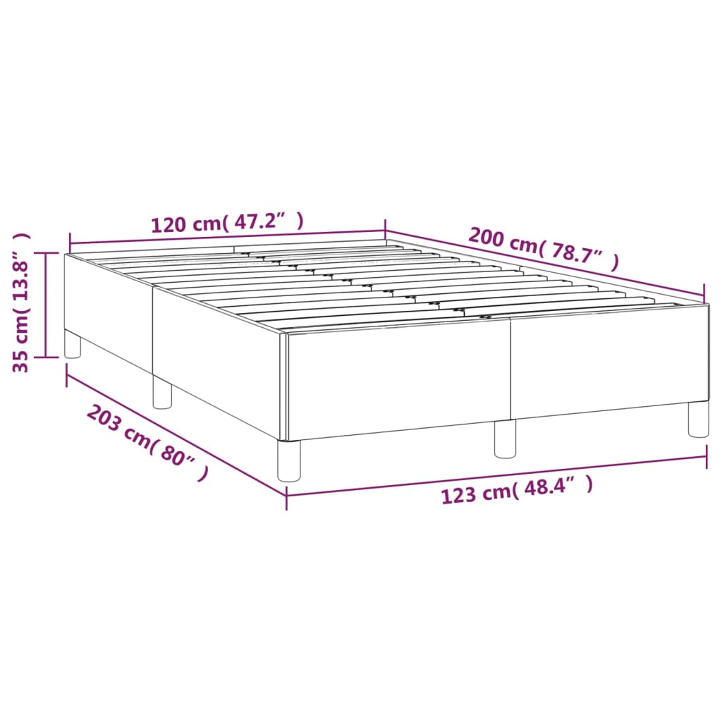 Bedframe kunstleer crèmekleurig 120x200 cm