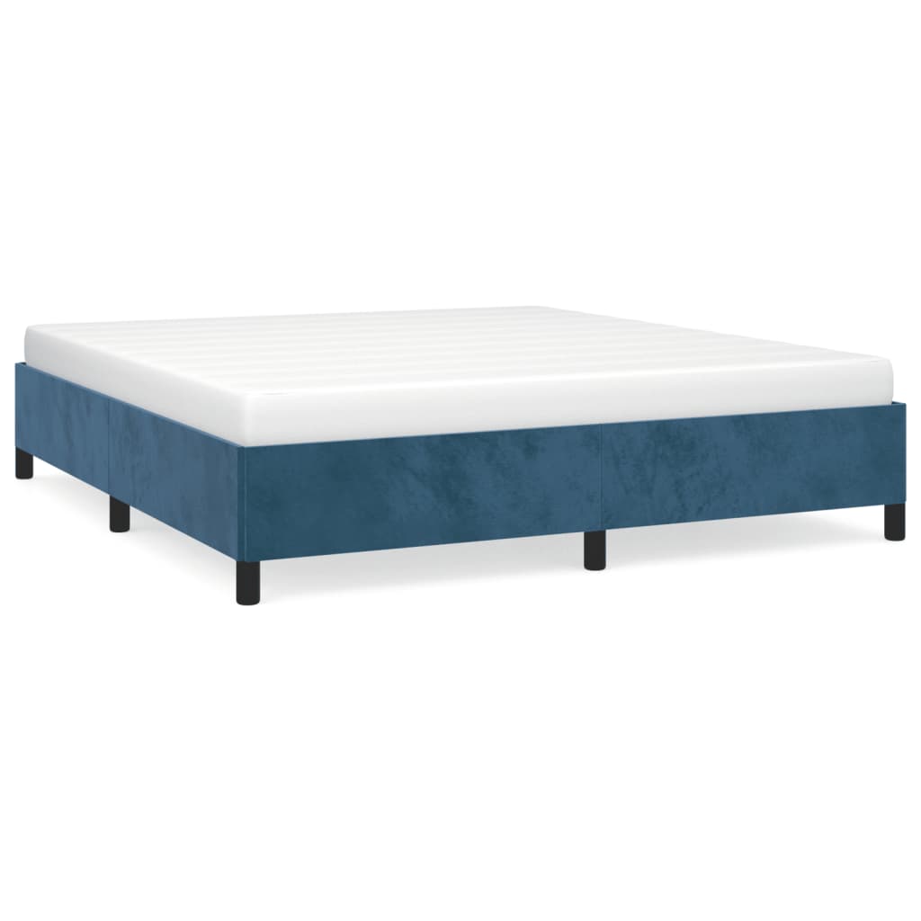 Bedframe fluweel donkerblauw 160x200 cm Bedden & bedframes | Creëer jouw Trendy Thuis | Gratis bezorgd & Retour | Trendy.nl