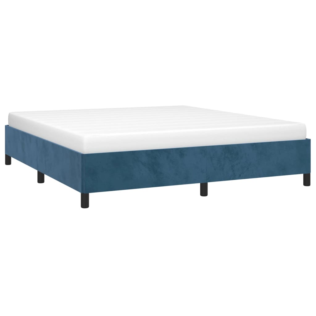 Bedframe fluweel donkerblauw 160x200 cm Bedden & bedframes | Creëer jouw Trendy Thuis | Gratis bezorgd & Retour | Trendy.nl