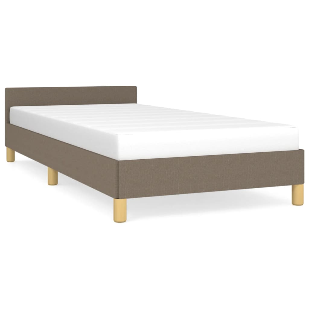 Bedframe met hoofdeinde stof taupe 90x190 cm Bedden & bedframes | Creëer jouw Trendy Thuis | Gratis bezorgd & Retour | Trendy.nl