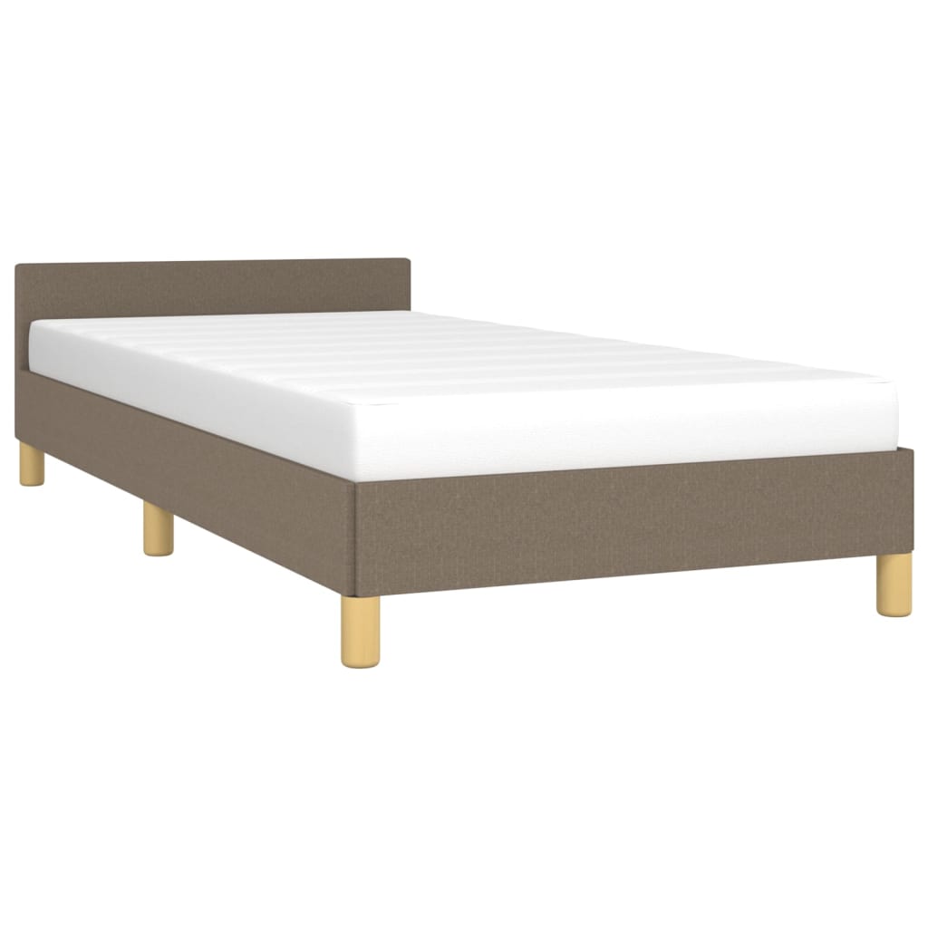 Bedframe met hoofdeinde stof taupe 90x190 cm Bedden & bedframes | Creëer jouw Trendy Thuis | Gratis bezorgd & Retour | Trendy.nl