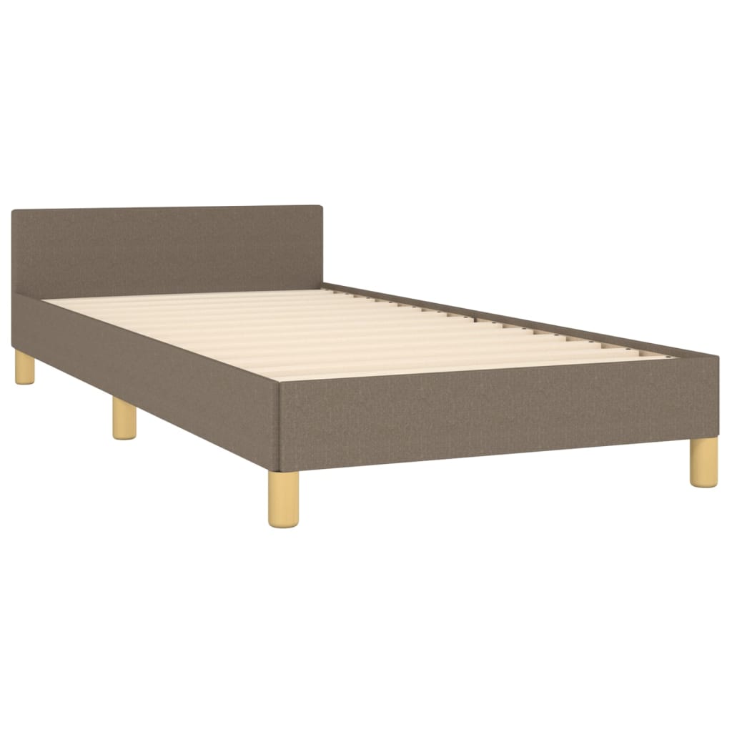 Bedframe met hoofdeinde stof taupe 90x190 cm Bedden & bedframes | Creëer jouw Trendy Thuis | Gratis bezorgd & Retour | Trendy.nl