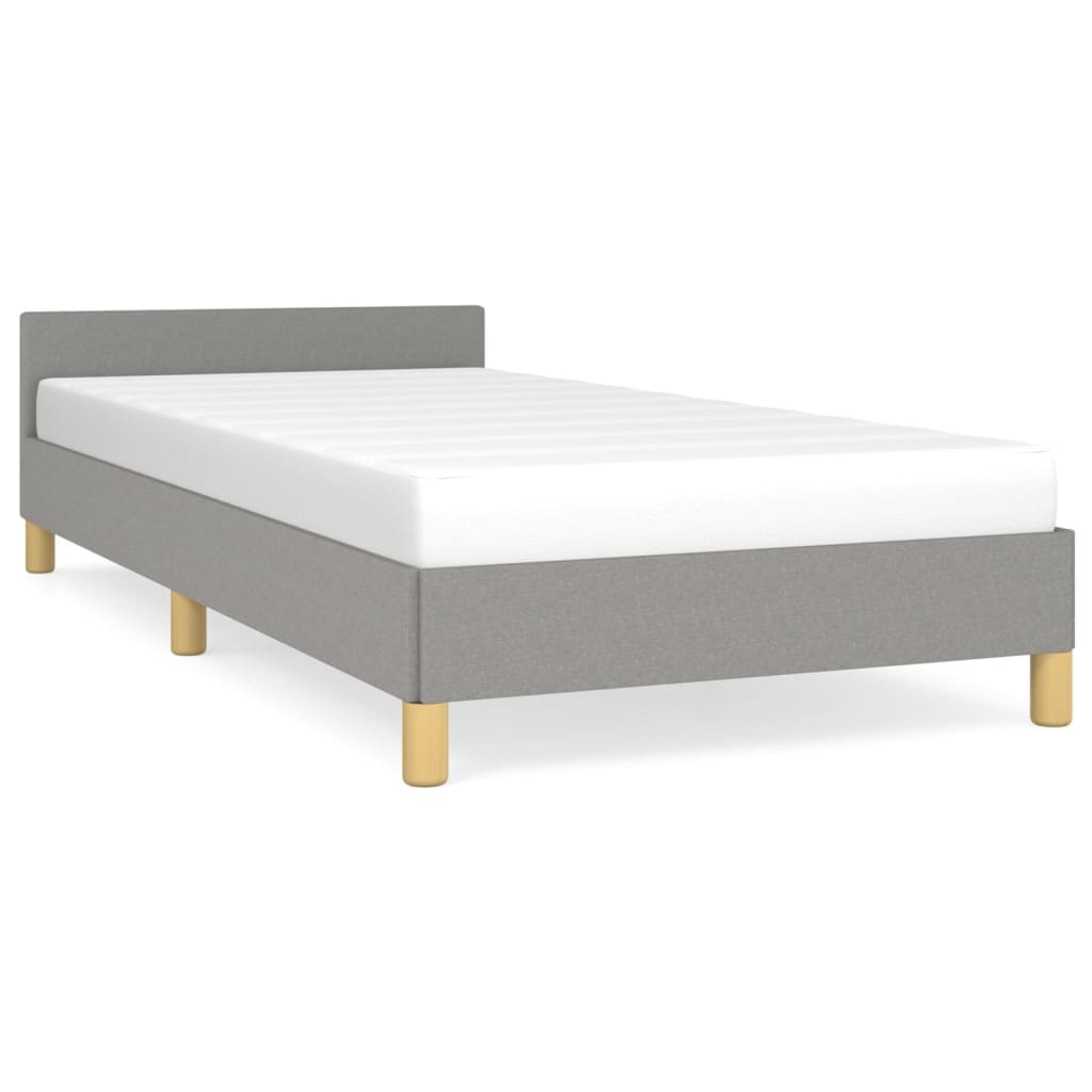 Bedframe met hoofdeinde stof lichtgrijs 100x200 cm Bedden & bedframes | Creëer jouw Trendy Thuis | Gratis bezorgd & Retour | Trendy.nl