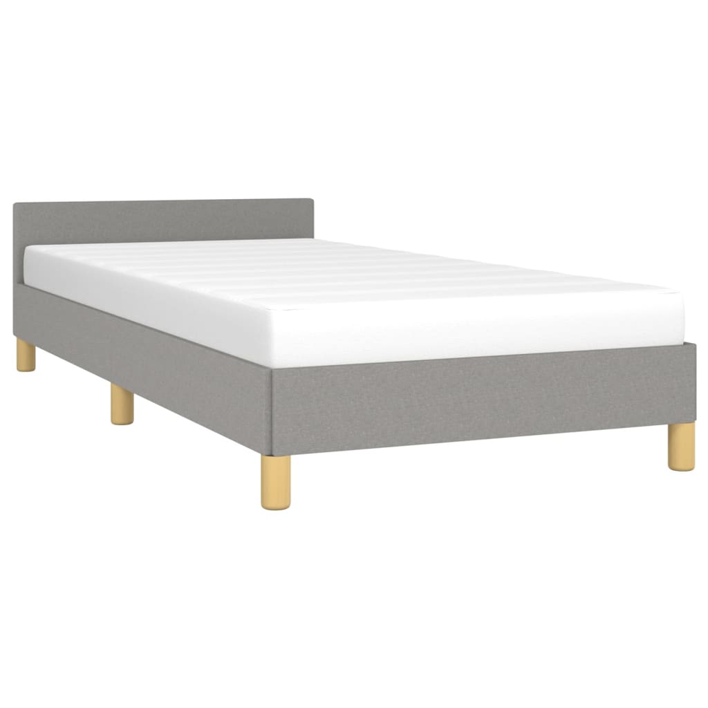 Bedframe met hoofdeinde stof lichtgrijs 100x200 cm Bedden & bedframes | Creëer jouw Trendy Thuis | Gratis bezorgd & Retour | Trendy.nl