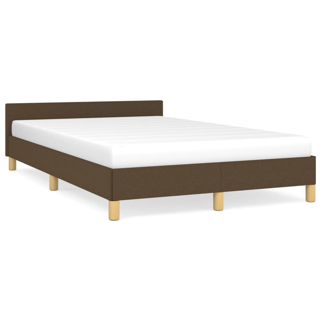 Bedframe met hoofdeinde stof donkerbruin 120x200 cm Bedden & bedframes | Creëer jouw Trendy Thuis | Gratis bezorgd & Retour | Trendy.nl