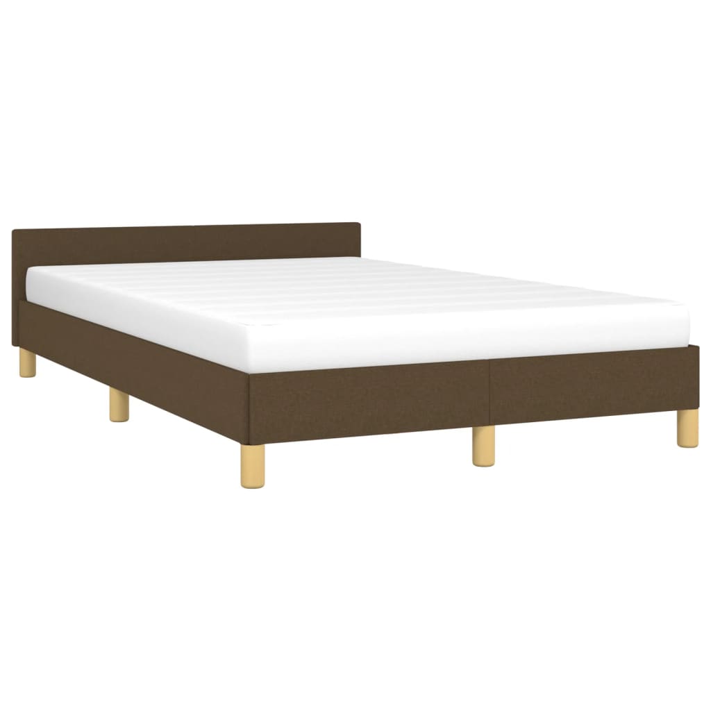 Bedframe met hoofdeinde stof donkerbruin 120x200 cm Bedden & bedframes | Creëer jouw Trendy Thuis | Gratis bezorgd & Retour | Trendy.nl