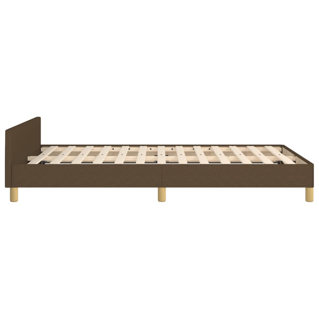 Bedframe met hoofdeinde stof donkerbruin 120x200 cm Bedden & bedframes | Creëer jouw Trendy Thuis | Gratis bezorgd & Retour | Trendy.nl