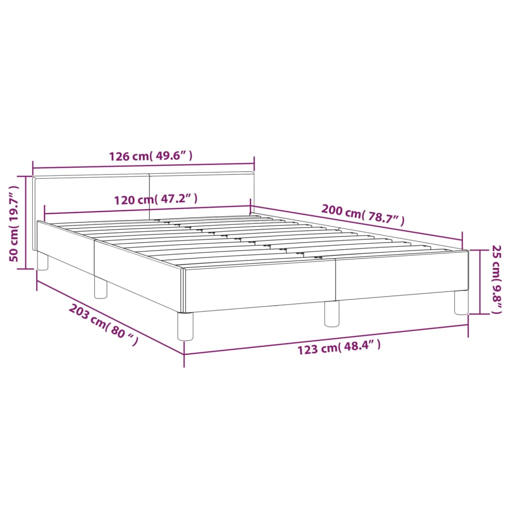 Bedframe met hoofdeinde stof donkerbruin 120x200 cm Bedden & bedframes | Creëer jouw Trendy Thuis | Gratis bezorgd & Retour | Trendy.nl