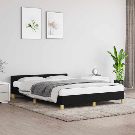 Bedframe zonder matras stof zwart 140x190 cm