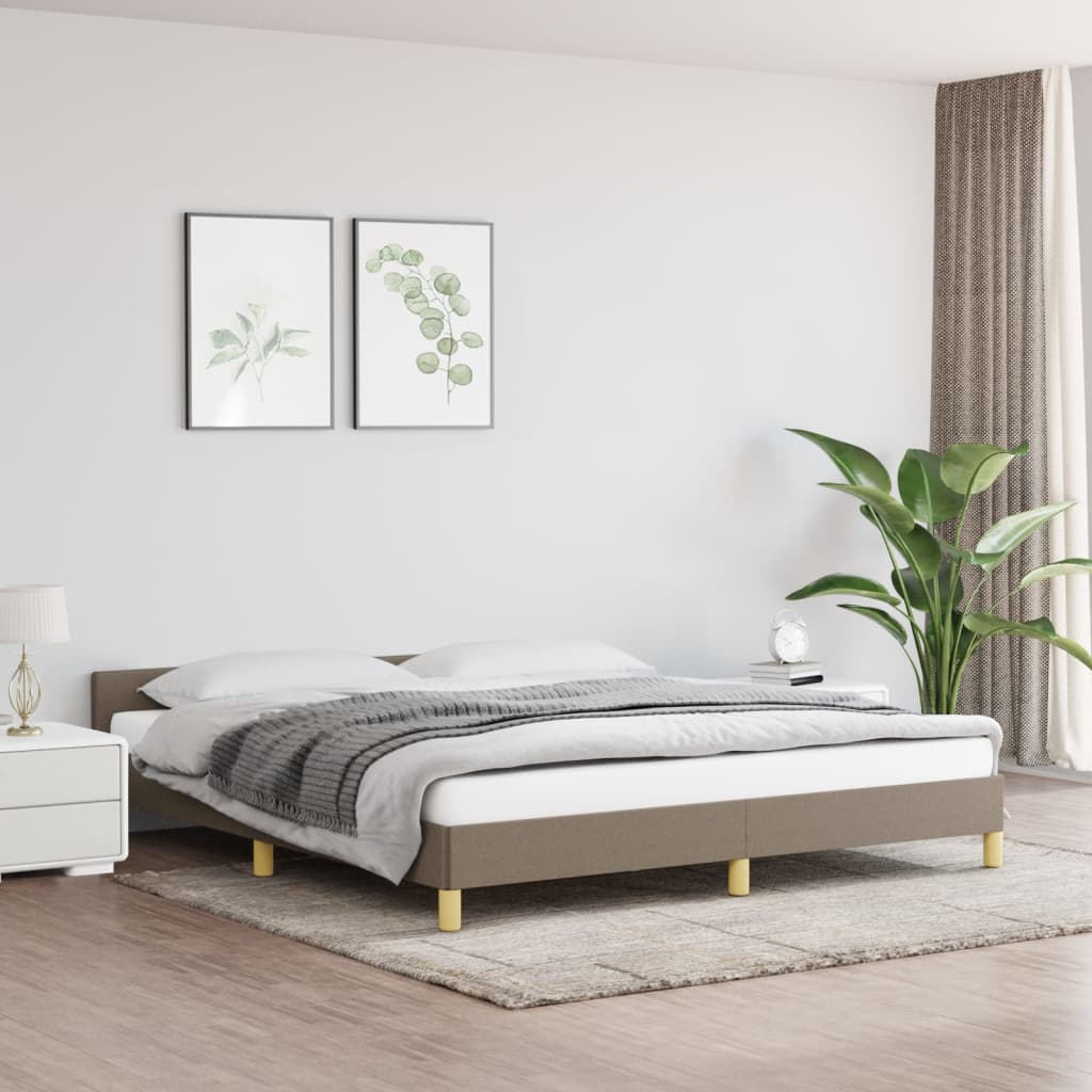 Bedframe met hoofdeinde stof taupe 160x200 cm Bedden & bedframes | Creëer jouw Trendy Thuis | Gratis bezorgd & Retour | Trendy.nl