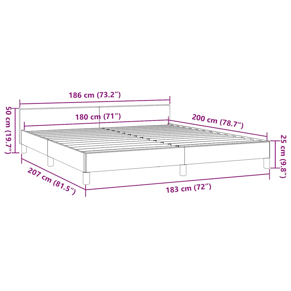 Bedframe zonder matras 180x200 cm stof groen