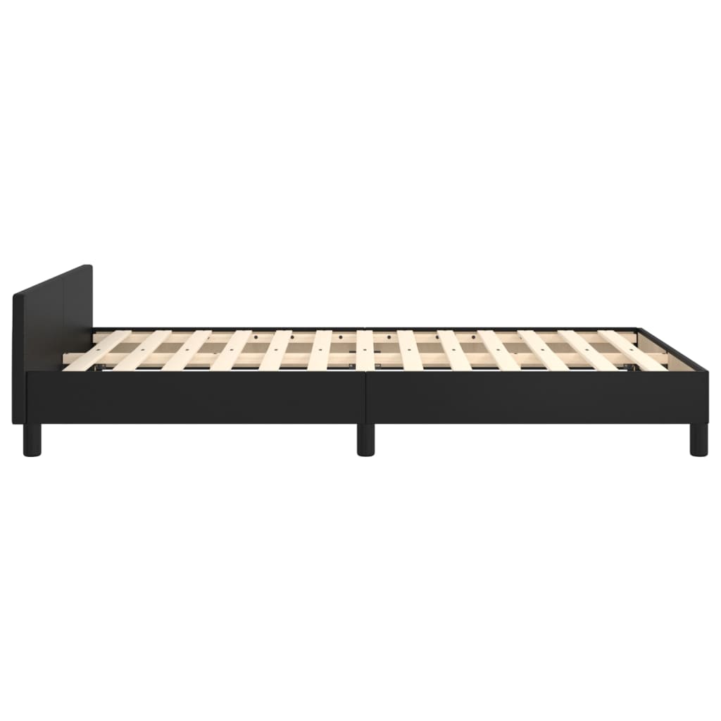 Bedframe met hoofdbord kunstleer zwart 120x200 cm Bedden & bedframes | Creëer jouw Trendy Thuis | Gratis bezorgd & Retour | Trendy.nl