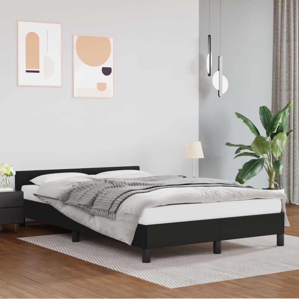 Bedframe met hoofdbord kunstleer zwart 120x200 cm Bedden & bedframes | Creëer jouw Trendy Thuis | Gratis bezorgd & Retour | Trendy.nl