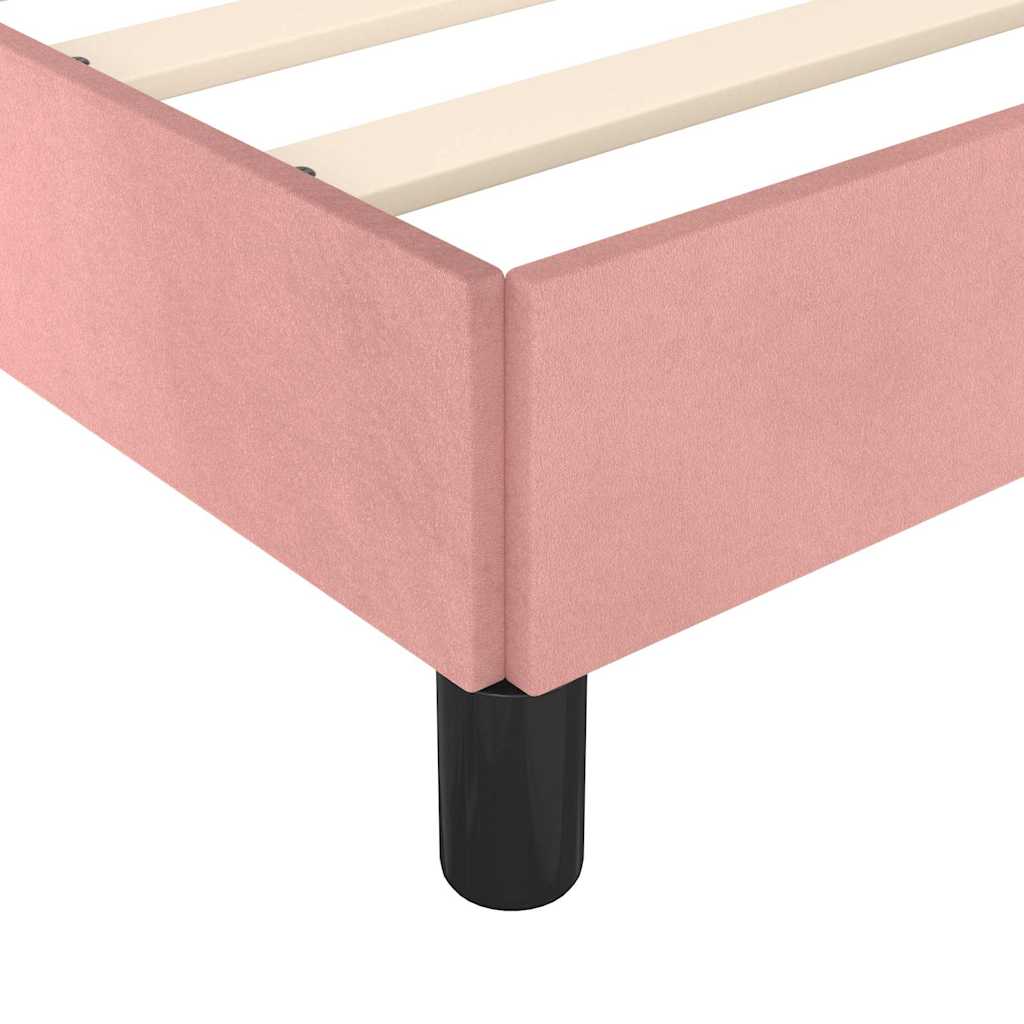 Bedframe met hoofdeinde zonder matras 90x200 cm fluweel roze