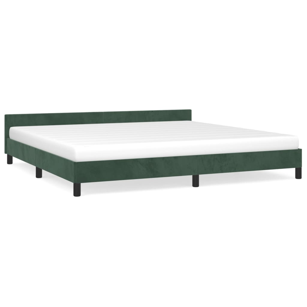 Bedframe met hoofdeinde fluweel donkergroen 200x200 cm Bedden & bedframes | Creëer jouw Trendy Thuis | Gratis bezorgd & Retour | Trendy.nl