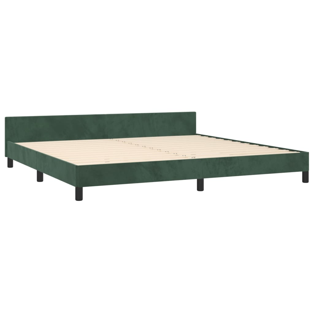 Bedframe met hoofdeinde fluweel donkergroen 200x200 cm Bedden & bedframes | Creëer jouw Trendy Thuis | Gratis bezorgd & Retour | Trendy.nl