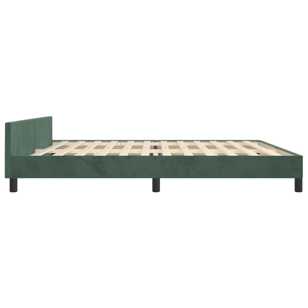 Bedframe met hoofdeinde fluweel donkergroen 200x200 cm Bedden & bedframes | Creëer jouw Trendy Thuis | Gratis bezorgd & Retour | Trendy.nl