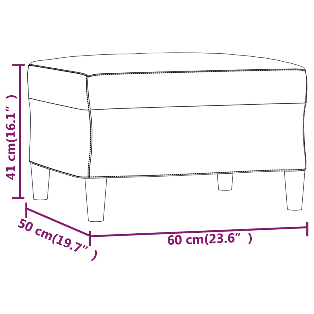 Voetenbank 60x50x41 cm stof lichtgrijs Poefs | Creëer jouw Trendy Thuis | Gratis bezorgd & Retour | Trendy.nl