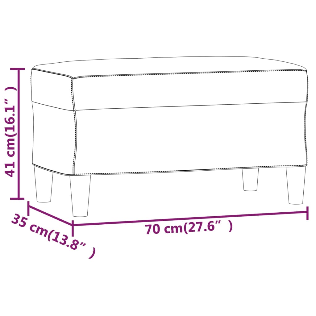 Bankje 70x35x41 cm fluweel zwart