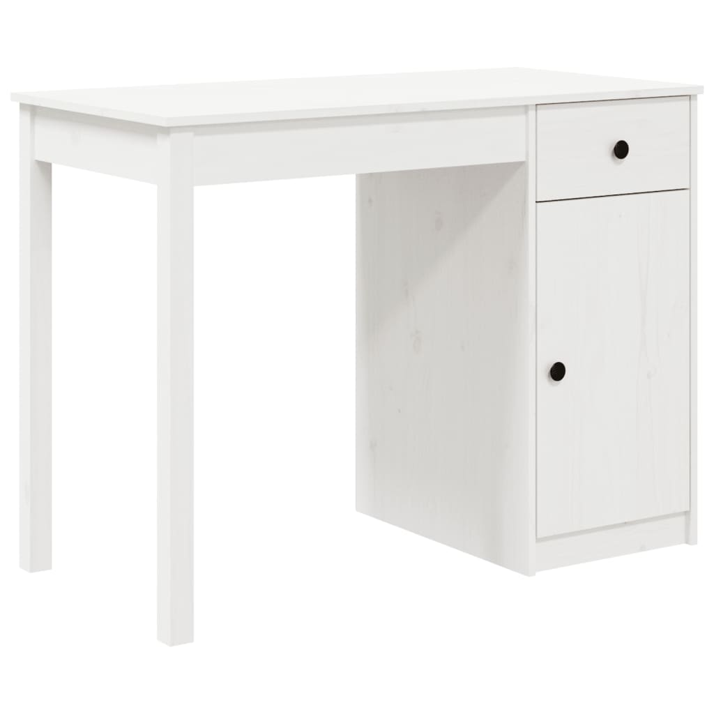 Bureau 100x50x75 cm massief grenenhout wit Bureaus | Creëer jouw Trendy Thuis | Gratis bezorgd & Retour | Trendy.nl