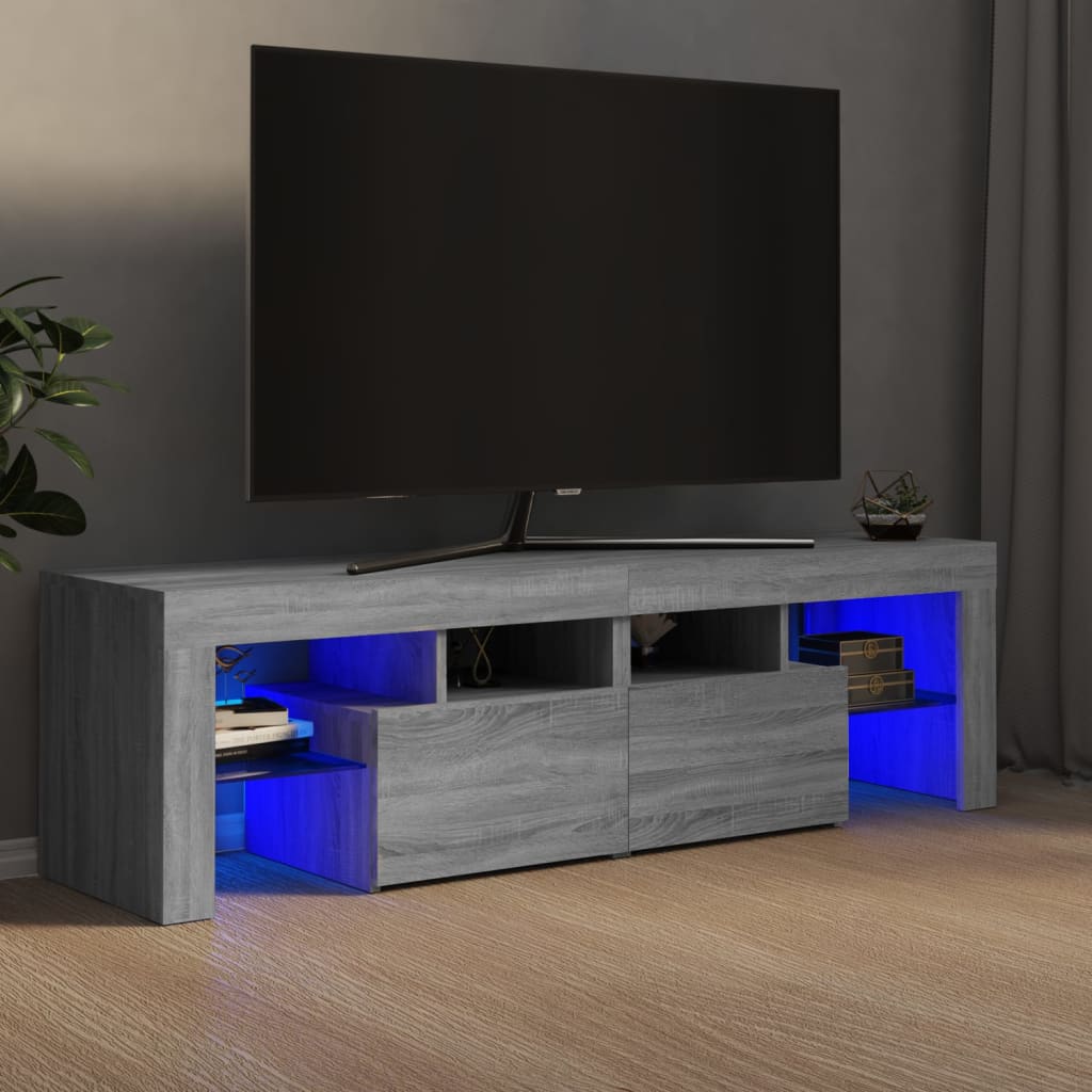 Tv-meubel met LED-verlichting 140x36,5x40 cm grijs sonoma eiken Tv-meubels | Creëer jouw Trendy Thuis | Gratis bezorgd & Retour | Trendy.nl