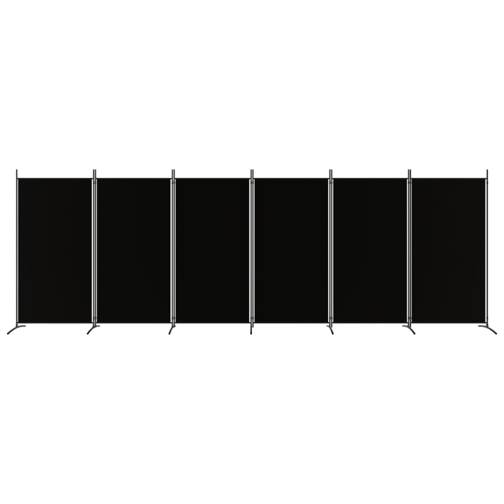 Kamerscherm met 6 panelen 520x180 cm stof zwart Kamerschermen | Creëer jouw Trendy Thuis | Gratis bezorgd & Retour | Trendy.nl