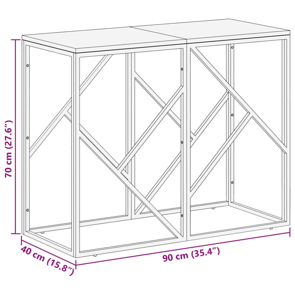 Wandtafel roestvrij staal en massief bielshout goudkleurig Bijzettafels | Creëer jouw Trendy Thuis | Gratis bezorgd & Retour | Trendy.nl