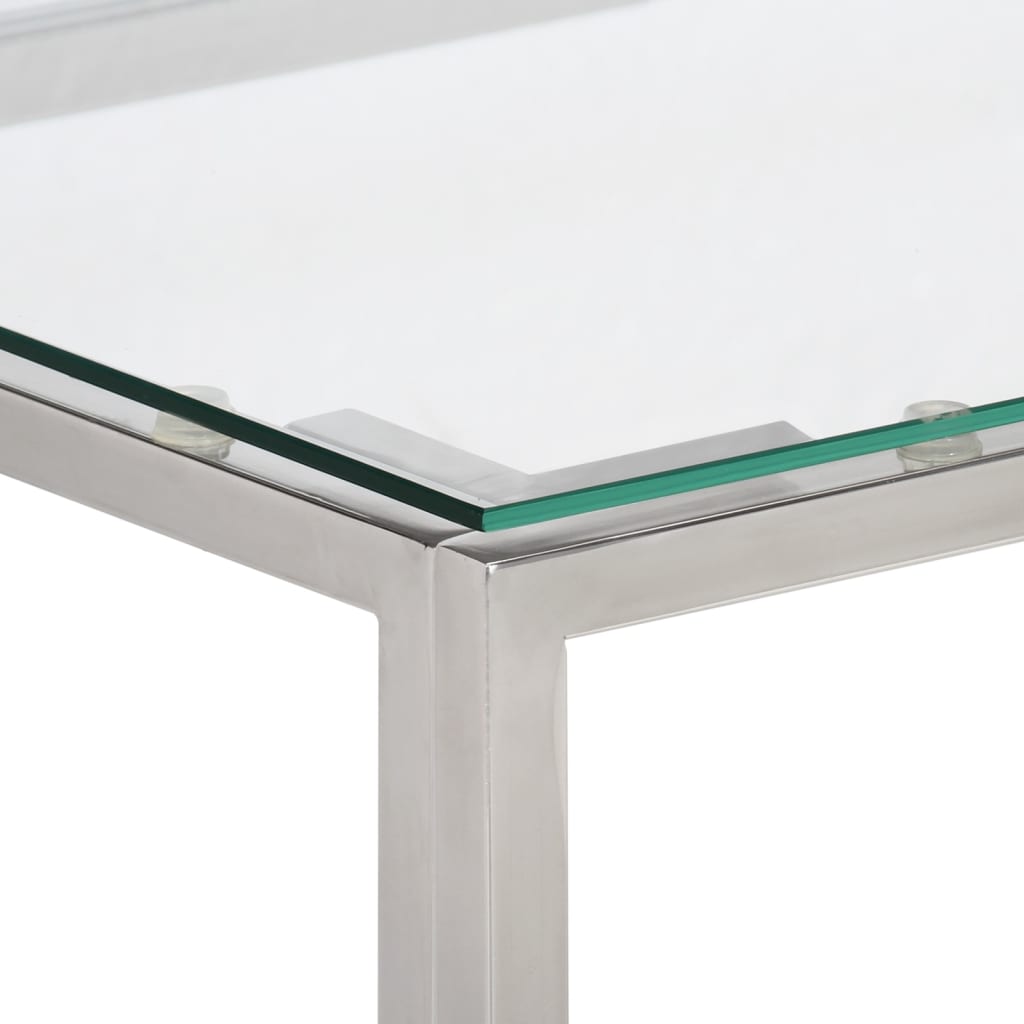 Wandtafel roestvrijstaal en gehard glas zilverkleurig Bijzettafels | Creëer jouw Trendy Thuis | Gratis bezorgd & Retour | Trendy.nl