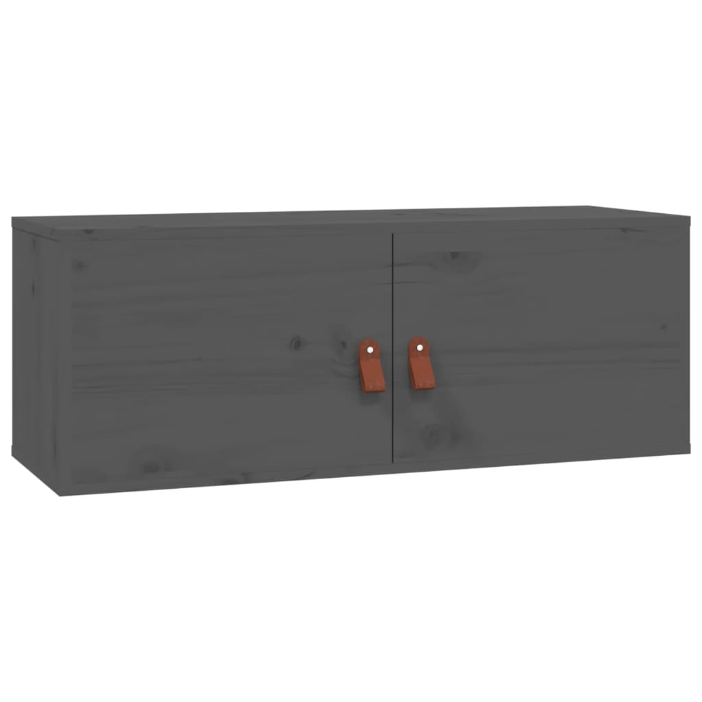 Wandkast 80x30x30 cm massief grenenhout grijs