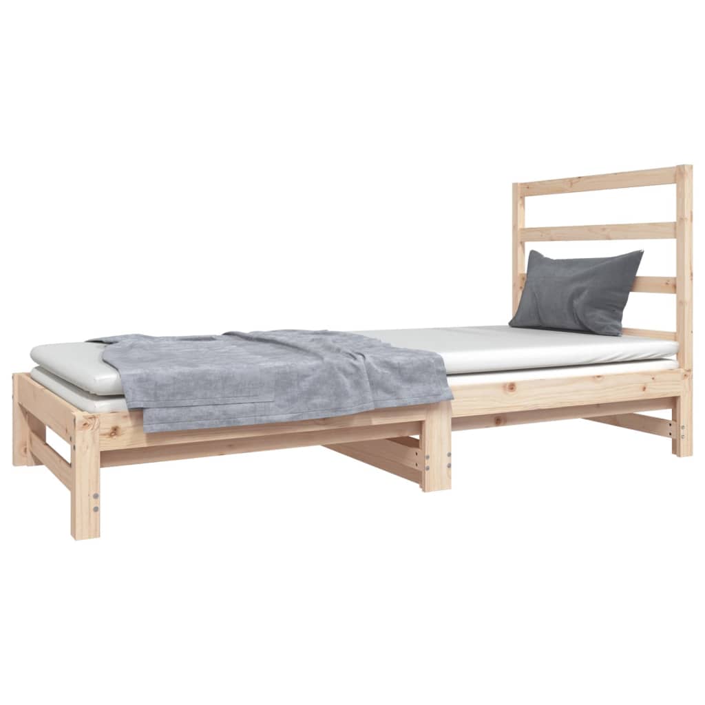 Slaapbank uitschuifbaar massief grenenhout 2x(90x190) cm Bedden & bedframes | Creëer jouw Trendy Thuis | Gratis bezorgd & Retour | Trendy.nl