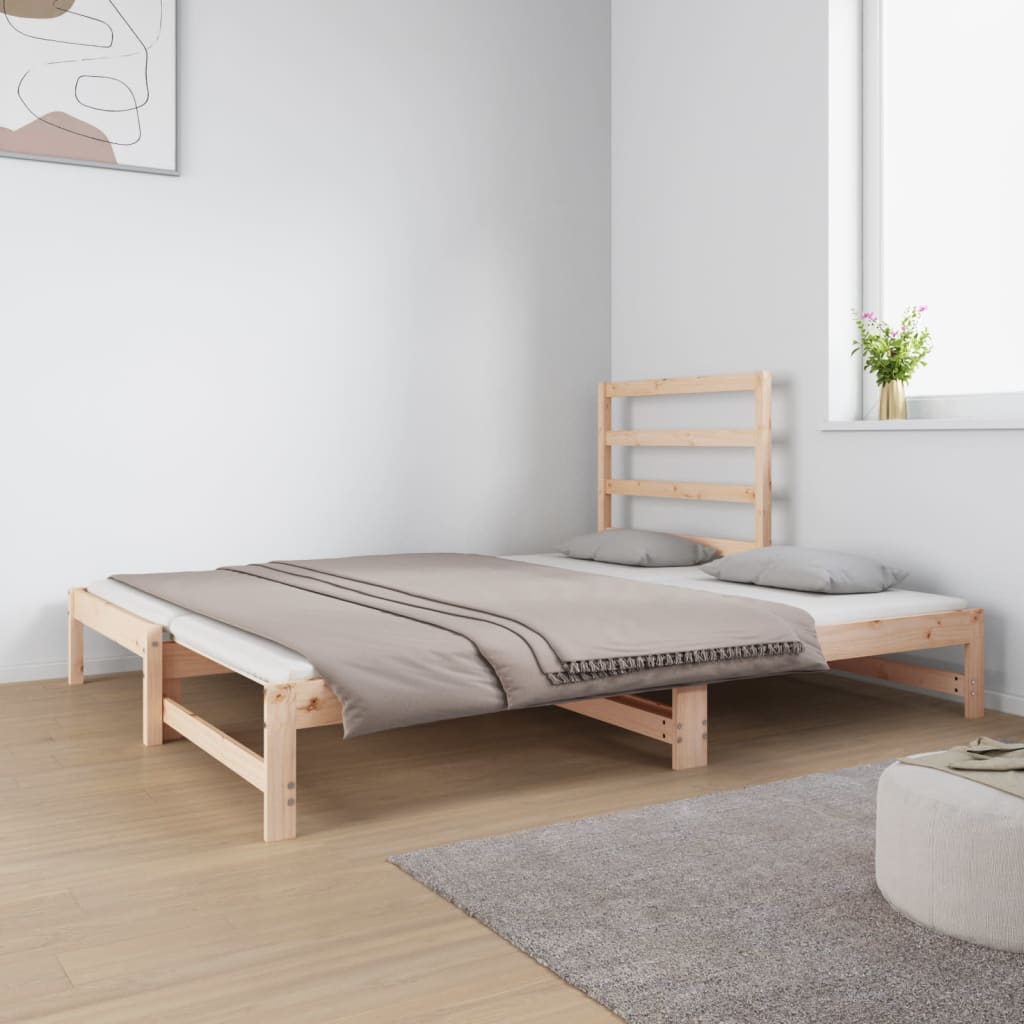 Slaapbank uitschuifbaar massief grenenhout 2x(90x190) cm Bedden & bedframes | Creëer jouw Trendy Thuis | Gratis bezorgd & Retour | Trendy.nl