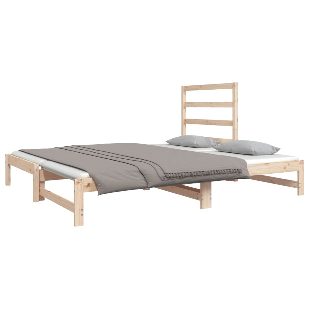 Slaapbank uitschuifbaar massief grenenhout 2x(90x190) cm Bedden & bedframes | Creëer jouw Trendy Thuis | Gratis bezorgd & Retour | Trendy.nl