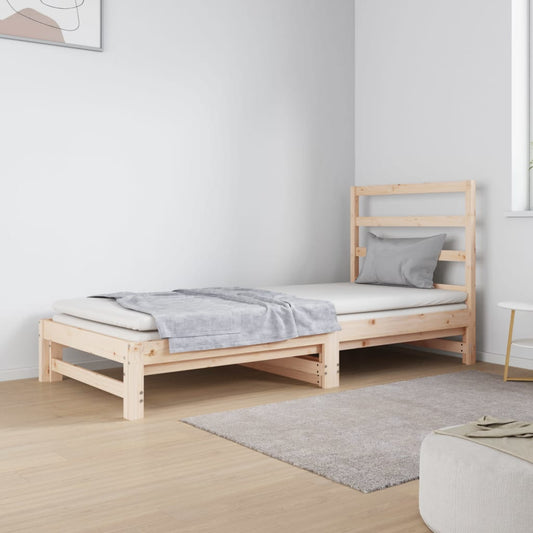 Slaapbank uitschuifbaar massief grenenhout 2x(90x190) cm Bedden & bedframes | Creëer jouw Trendy Thuis | Gratis bezorgd & Retour | Trendy.nl