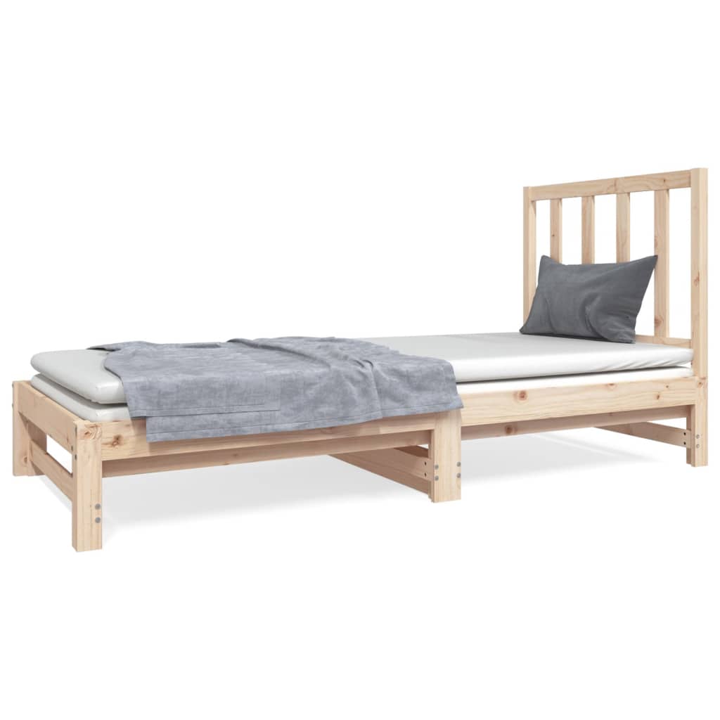 Slaapbank uitschuifbaar massief grenenhout 2x(90x190) cm Bedden & bedframes | Creëer jouw Trendy Thuis | Gratis bezorgd & Retour | Trendy.nl