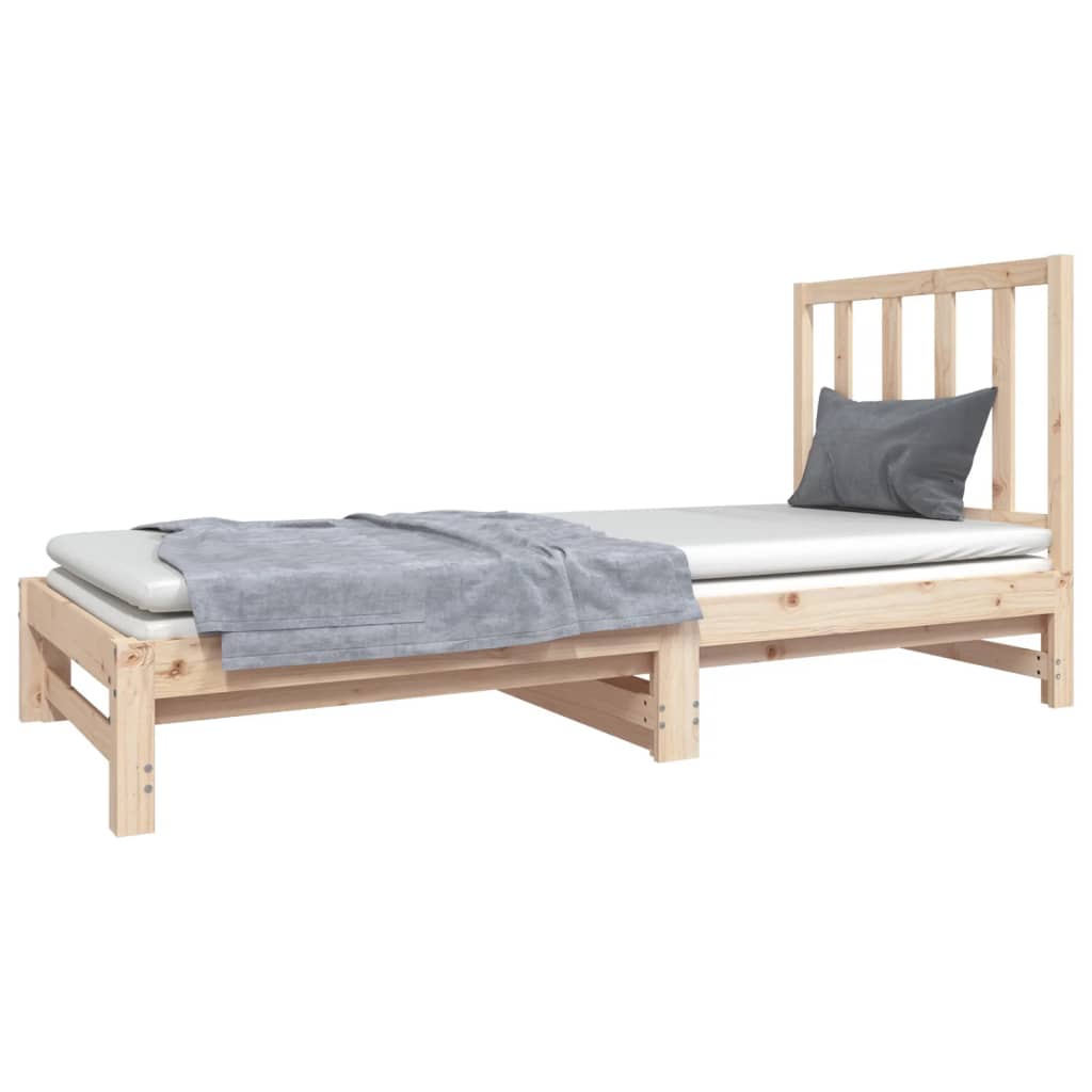 Slaapbank uitschuifbaar massief grenenhout 2x(90x190) cm Bedden & bedframes | Creëer jouw Trendy Thuis | Gratis bezorgd & Retour | Trendy.nl