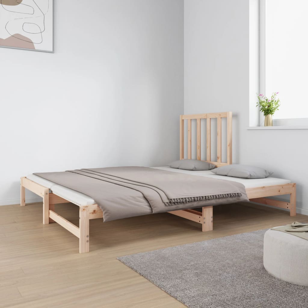 Slaapbank uitschuifbaar massief grenenhout 2x(90x190) cm Bedden & bedframes | Creëer jouw Trendy Thuis | Gratis bezorgd & Retour | Trendy.nl