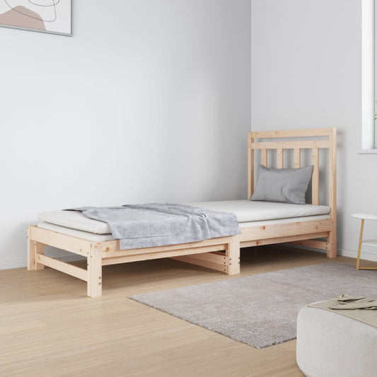 Slaapbank uitschuifbaar massief grenenhout 2x(90x190) cm Bedden & bedframes | Creëer jouw Trendy Thuis | Gratis bezorgd & Retour | Trendy.nl