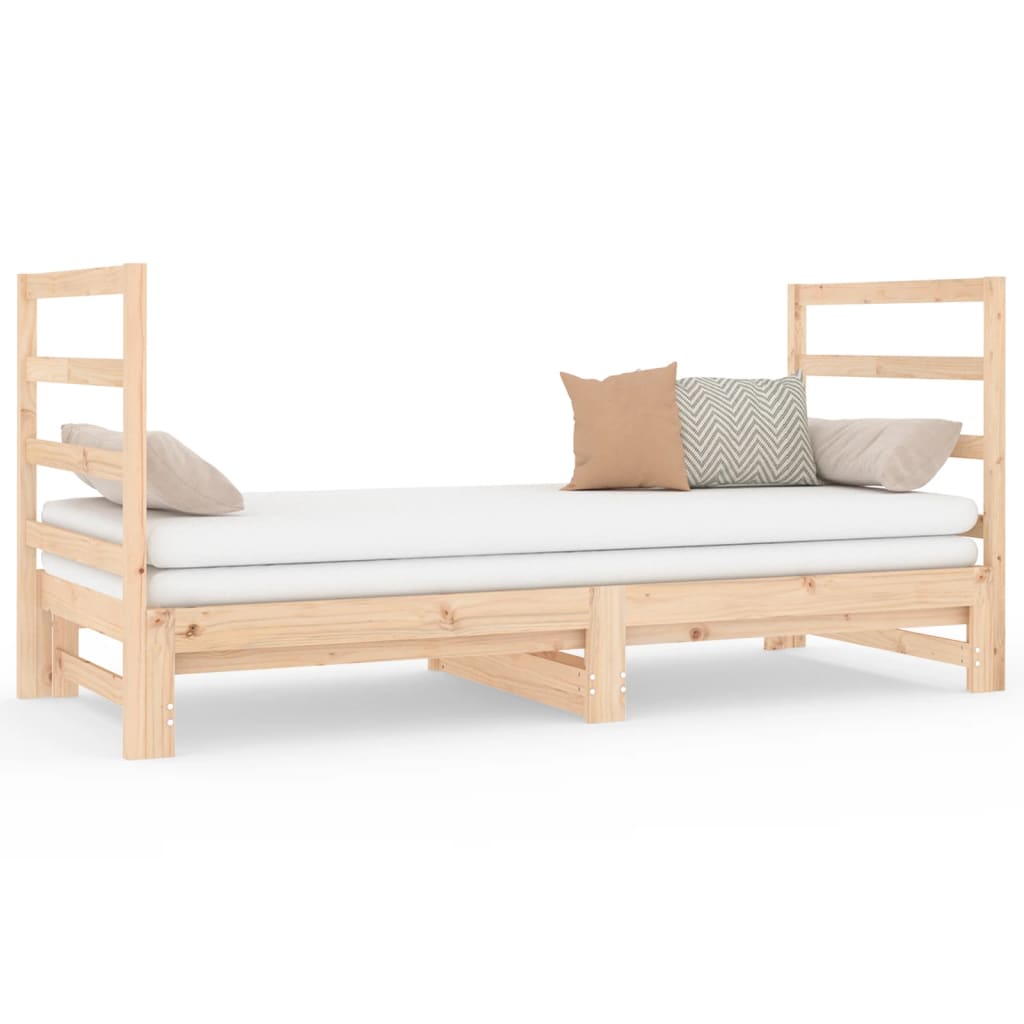 Slaapbank uitschuifbaar massief grenenhout 2x(90x190) cm Bedden & bedframes | Creëer jouw Trendy Thuis | Gratis bezorgd & Retour | Trendy.nl