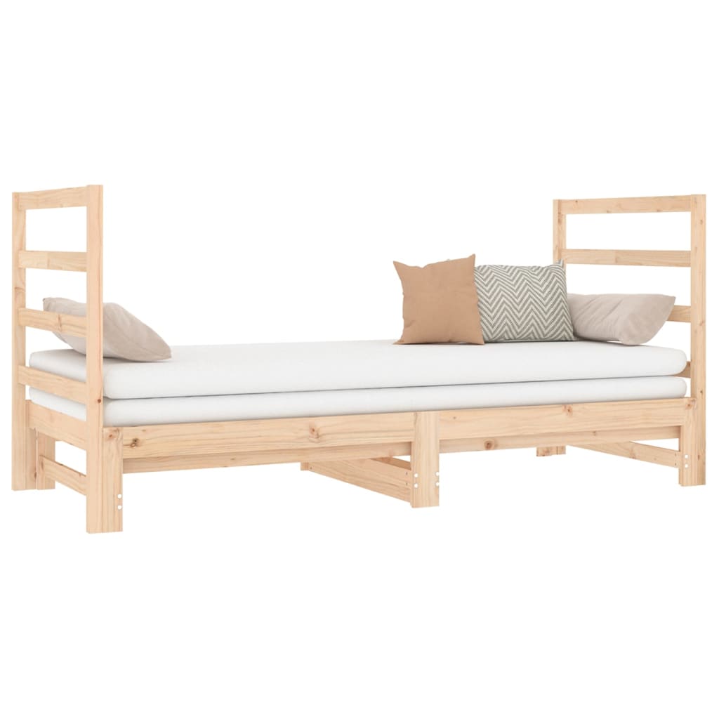 Slaapbank uitschuifbaar massief grenenhout 2x(90x190) cm Bedden & bedframes | Creëer jouw Trendy Thuis | Gratis bezorgd & Retour | Trendy.nl