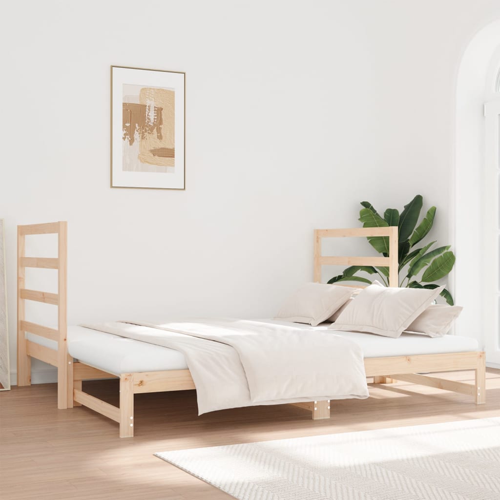 Slaapbank uitschuifbaar massief grenenhout 2x(90x190) cm Bedden & bedframes | Creëer jouw Trendy Thuis | Gratis bezorgd & Retour | Trendy.nl